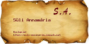 Süli Annamária névjegykártya